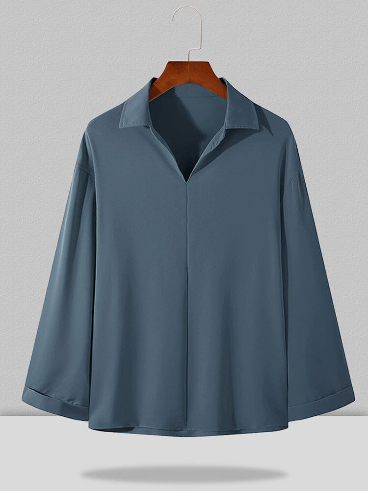 fashion texture loose lapel casual shirt Shirts & Polos coofandystore 