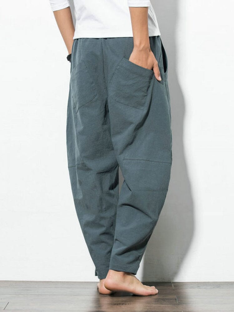 loose large size cotton linen style casual pants Pants coofandystore 