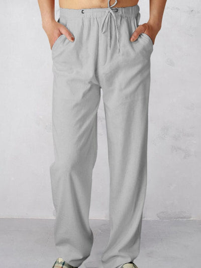 loose lightweight linen style pants Pants coofandystore Grey S 