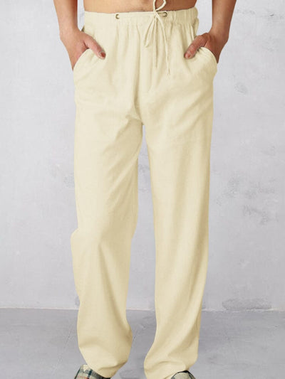 loose lightweight linen style pants Pants coofandystore Khaki S 