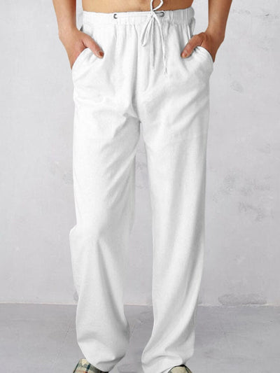 loose lightweight linen style pants Pants coofandystore White S 