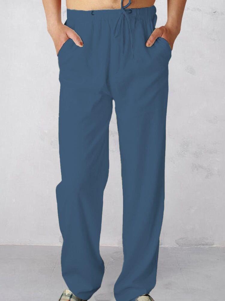 loose lightweight linen style pants Pants coofandystore Sky Blue S 