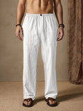 Casual Cotton Linen Style Pants Pants coofandystore White S 