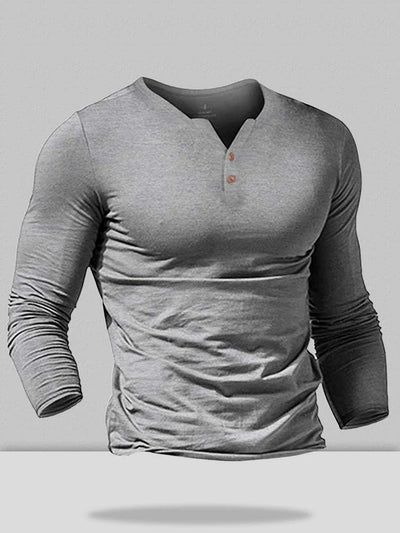 Fit V-Neck Button Top Shirts & Polos coofandystore Grey S 