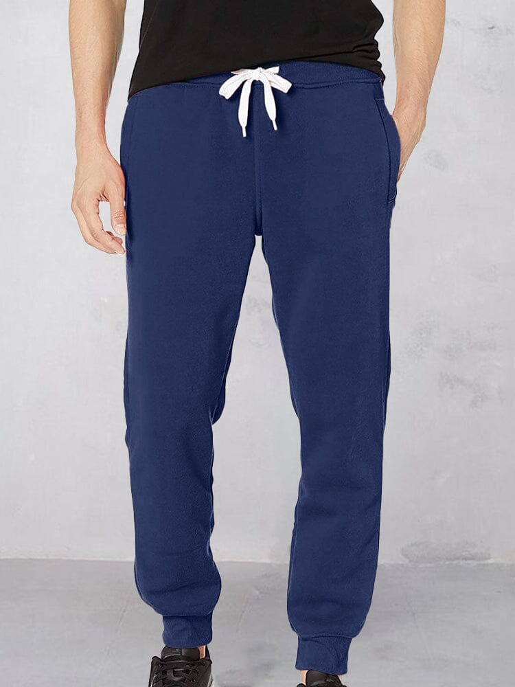 Fit Fleece Thermal Sweatpants Pants coofandystore Navy Blue S 