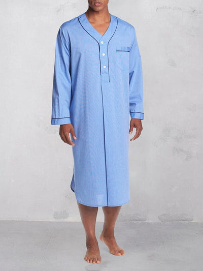Unique Casual Button Robe Nightgowns coofandystore Light Blue S 