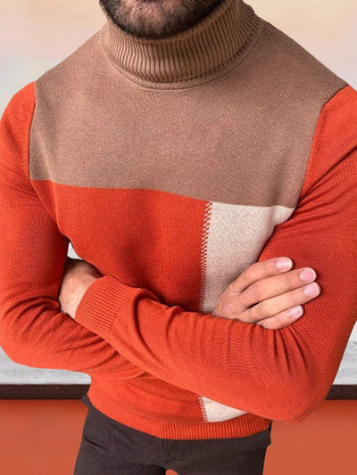 High-neck knit bottoming sweater Sweaters coofandystore Red S 