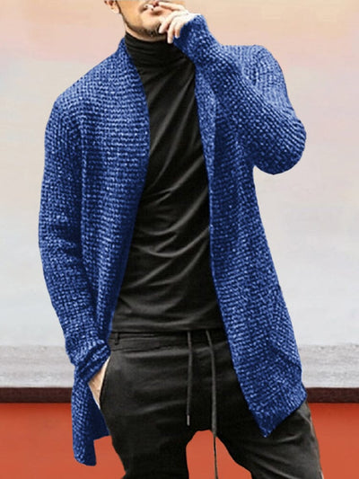 Knitted Cardigan Long Sleeved Sweater Coat Sweaters coofandystore Dark Blue S 