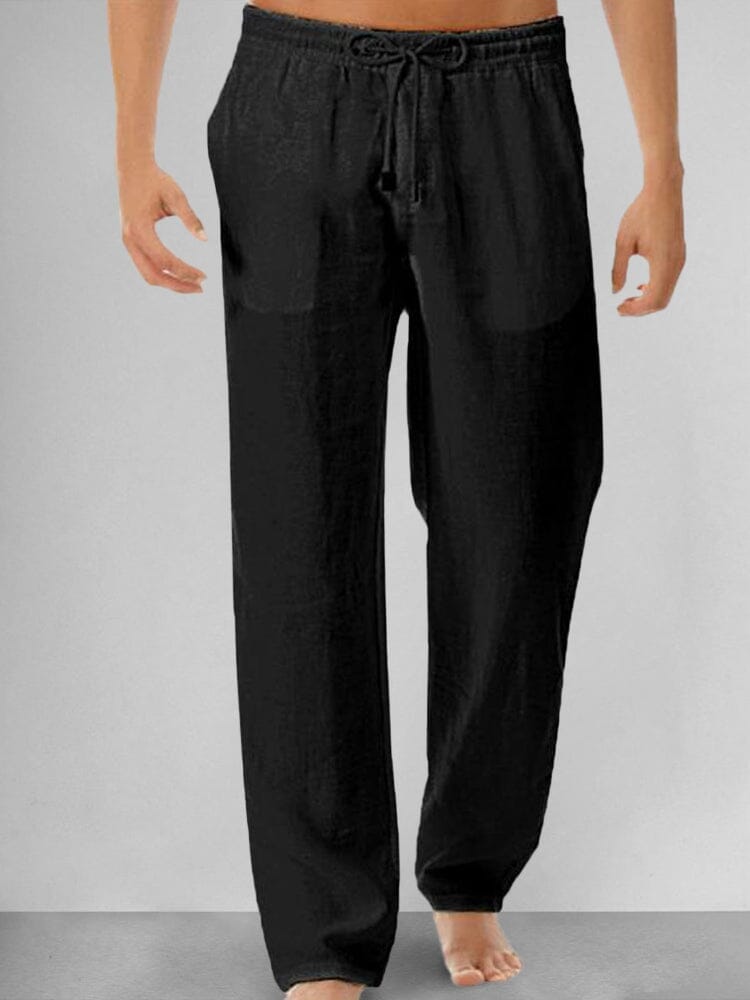 Casual Cotton Linen Pants Pants coofandystore Black S 