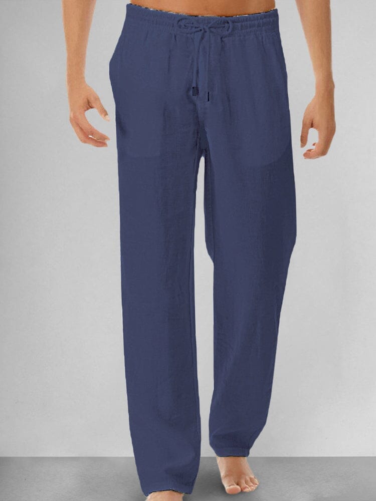 Casual Cotton Linen Pants Pants coofandystore Navy Blue S 