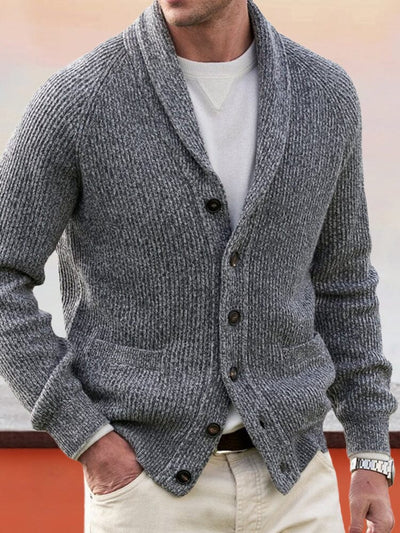 Turn-down Collar Cardigan Button Knit Sweater Sweaters coofandystore Dark Grey S 