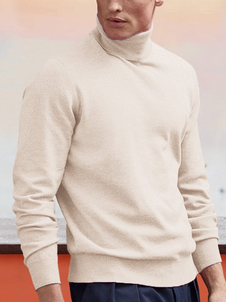 wool turtleneck bottoming sweater