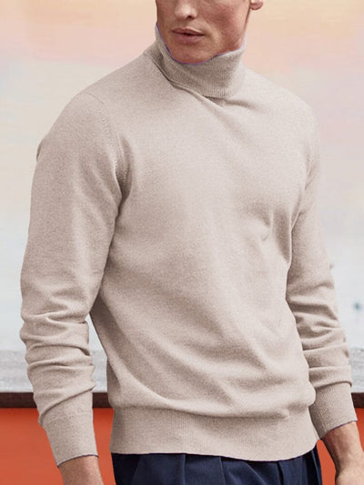 wool turtleneck bottoming sweater Sweaters coofandystore Khaki S 