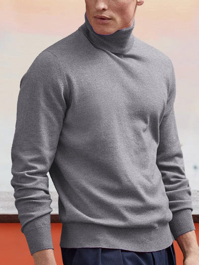 wool turtleneck bottoming sweater Sweaters coofandystore Dark Grey S 