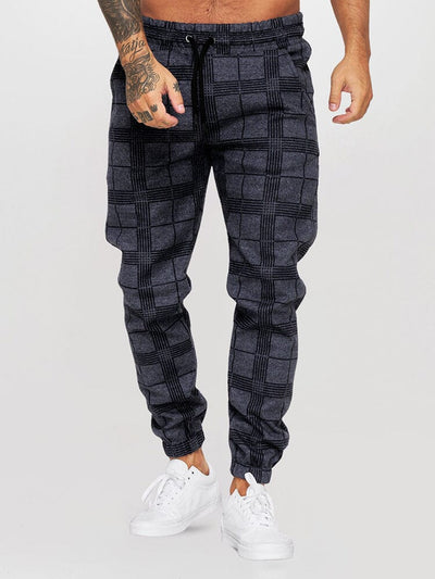 fitness casual printed drawstring pants Pants coofandystore Dark Grey M 