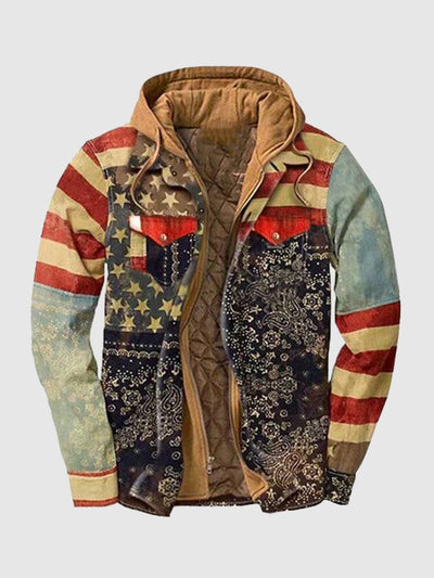 Thickened Cotton Printed Hooded Jacket 1 Jackets coofandystore Pattern 1 S 