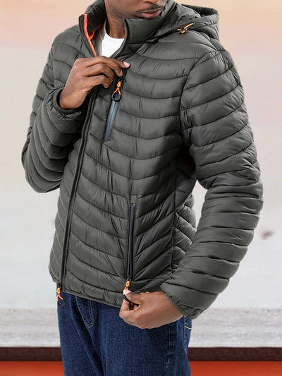 Light cotton jacket with removable hood Coat coofandystore 
