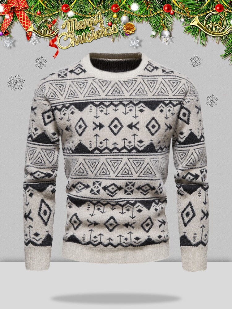 Christmas Long Sleeve Knitted Basic Sweater Sweaters coofandystore Khaki M 