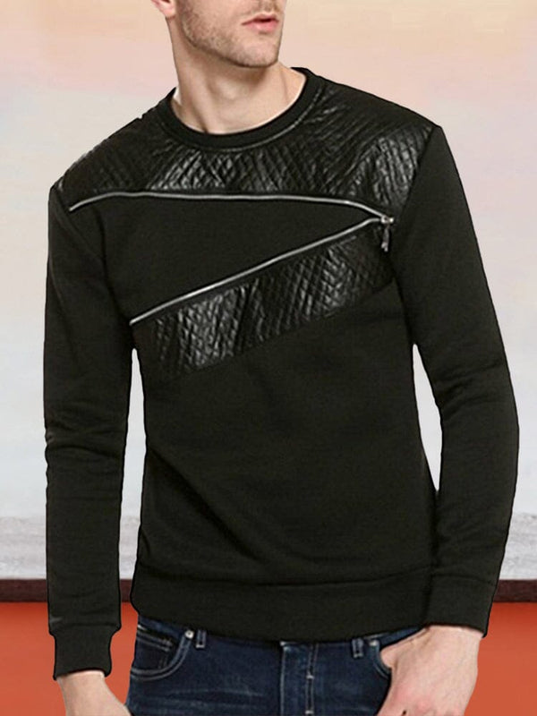 round neck long sleeve sweatshirt with zipper Sweaters coofandystore 