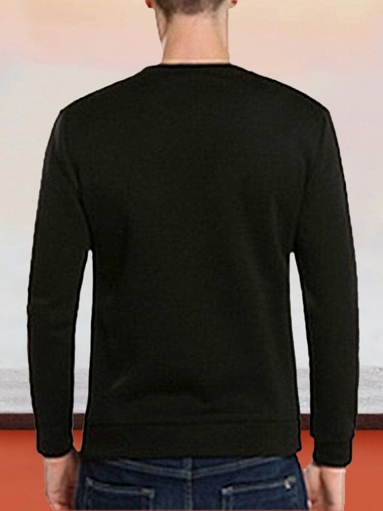 round neck long sleeve sweatshirt with zipper Sweaters coofandystore 