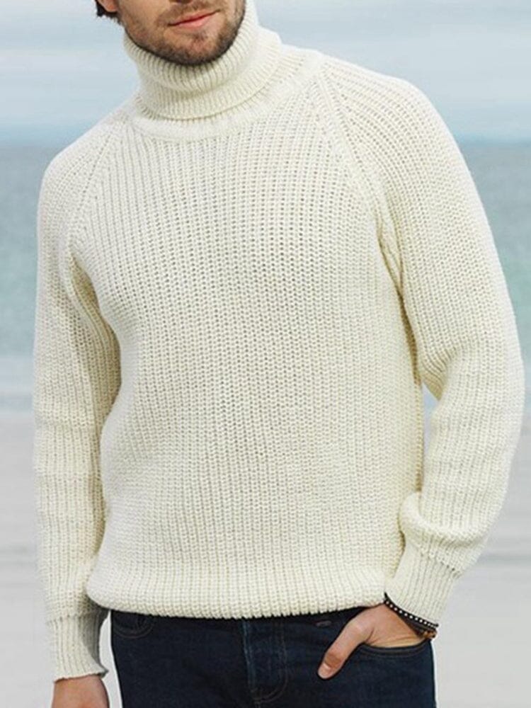 Pullover Turtleneck Bottoming Long-sleeved Sweater Fashion Hoodies & Sweatshirts coofandystore Beige M 