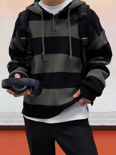 Drop Shoulder Sweater Sweaters coofandystore Black M 