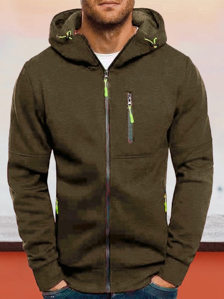 Fashion Fitness Sports Cardigan Zipper Hoodie Fashion Hoodies & Sweatshirts coofandystore Army Green M 
