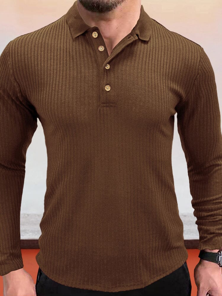 Slim Fit Button Sweater Sweaters coofandystore Khaki S 