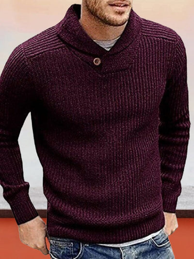 Solid Color Pullover Knitted Sweater Sweaters coofandystore Wine Red S 