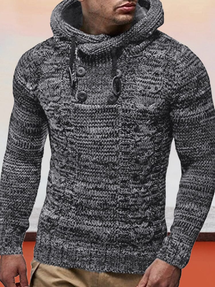 Slim High-collar hooded Pullover Knitted Sweater Sweaters coofandystore 