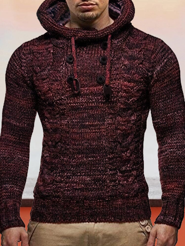 Slim High-collar hooded Pullover Knitted Sweater Sweaters coofandystore 