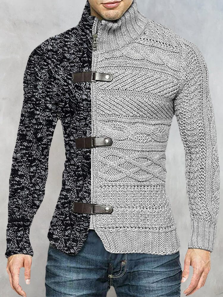 Two-Tone Zipper Sweater - Stylish and Casual | Coofandy Sweaters – COOFANDY