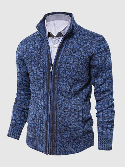 Stand Collar Sweater Coat Sweaters coofandystore Blue S 