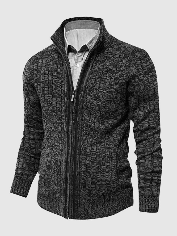 Stand Collar Sweater Coat Sweaters coofandystore Deep Grey S 