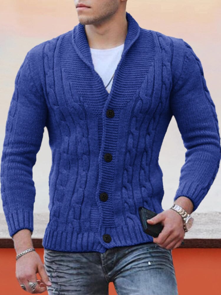 Slim V-Neck Sweater Sweaters coofandystore Deep Blue S 