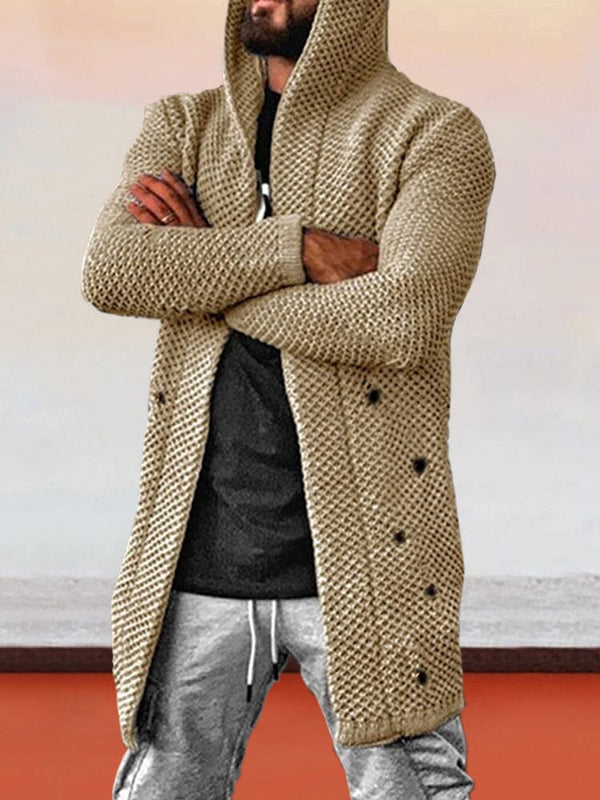 Coofandy Solid Hooded Sweater Coat Sweaters coofandystore Khaki S 