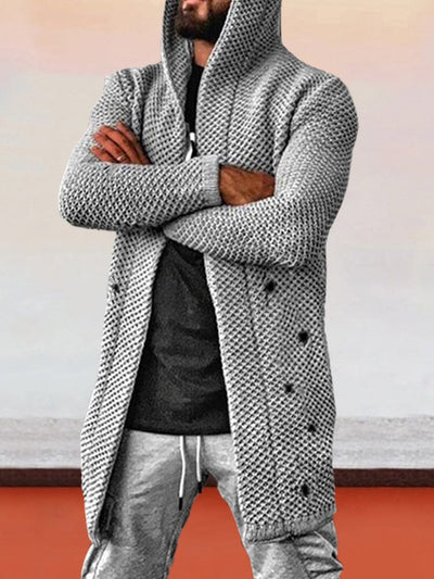 Coofandy Solid Hooded Sweater Coat Sweaters coofandystore Grey S 