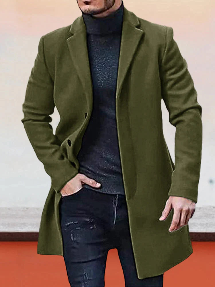 Coofandy Lapel Woolen Coat - Regular Fit, Button Closure – coofandy