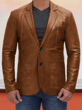 Soft Leather Blazer Blazer coofandystore 
