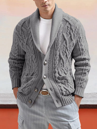 Slim Knitted Long-sleeved Cardigan Sweater Sweaters coofandystore Grey M 