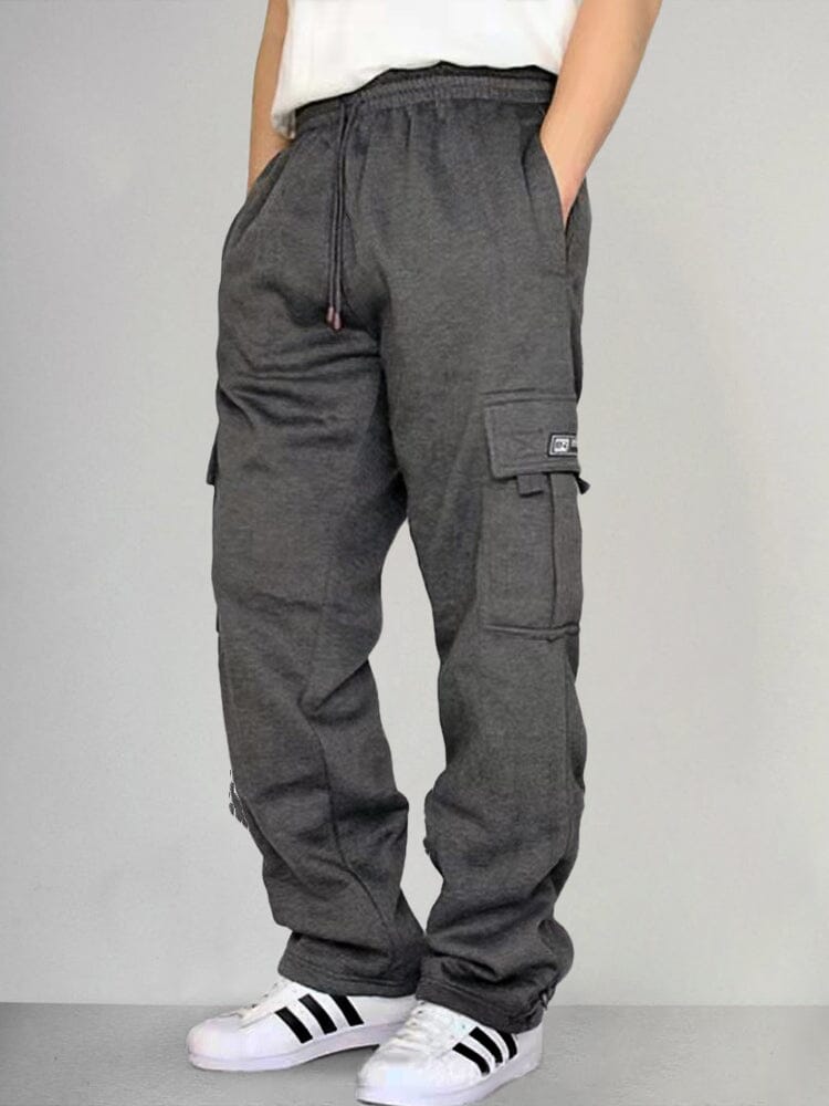 Casual Multi Pockets Cargo Trouser Pants coofandystore Dark Grey S 