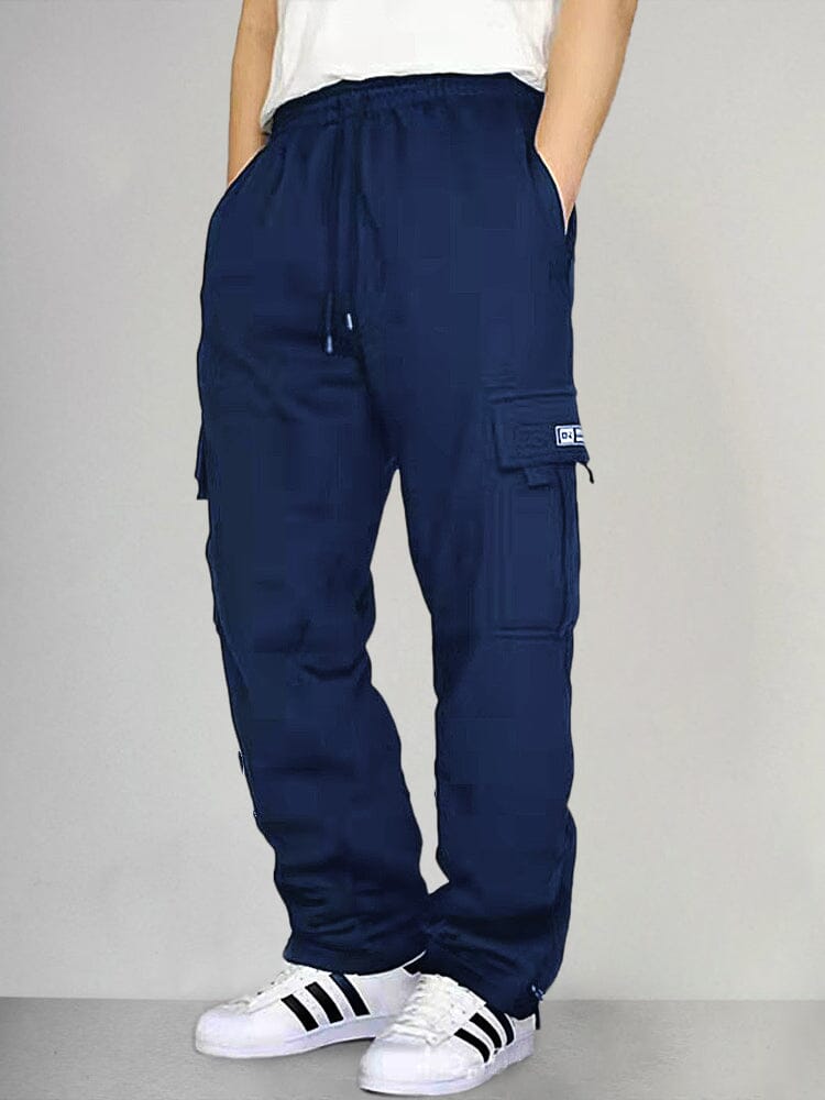 Casual Multi Pockets Cargo Trouser Pants coofandystore Navy Blue S 