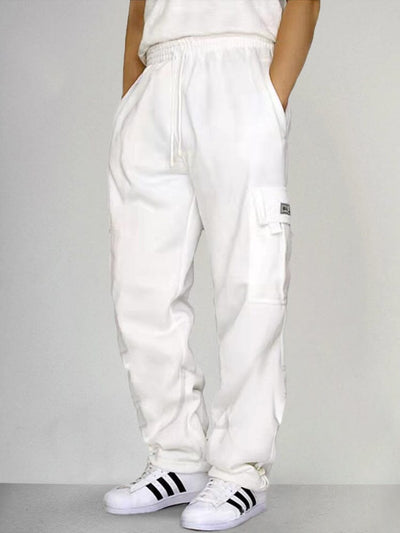 Casual Multi Pockets Cargo Trouser Pants coofandystore White S 