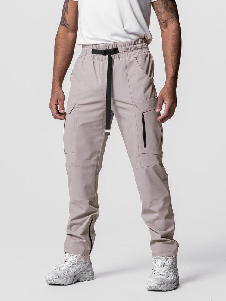 Solid Casual Multi-Pocket Pants Pants coofandystore Lotus Root S 