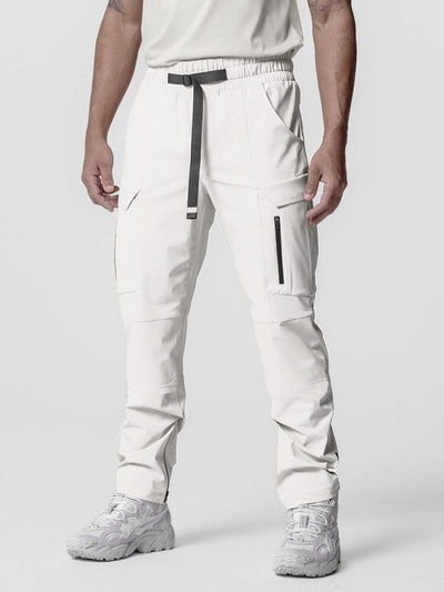 Solid Casual Multi-Pocket Pants Pants coofandystore White S 