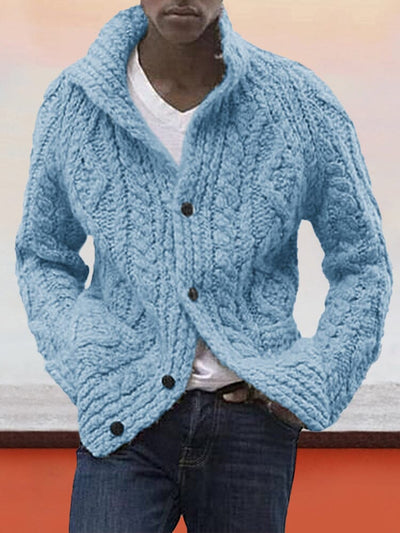 Cardigan Long Sleeve Knitted Sweater Sweaters coofandystore Blue S 
