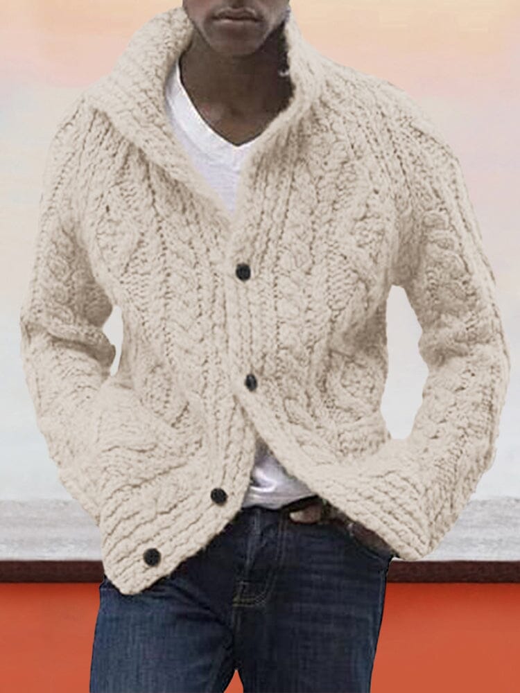 Cardigan Long Sleeve Knitted Sweater Sweaters coofandystore Cream S 
