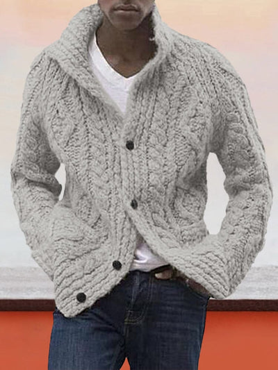 Cardigan Long Sleeve Knitted Sweater Sweaters coofandystore Grey S 