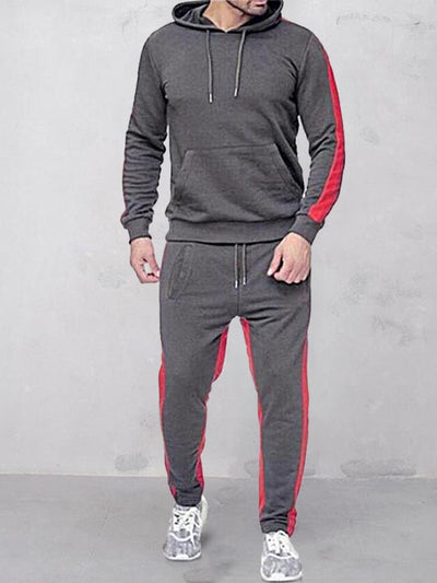 Round Neck Pullover Hoodie Sport Sets Sports Set coofandystore Grey M 
