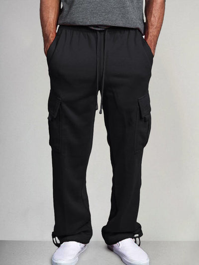 Casual Multi Pockets Cargo Pants Pants coofandystore Black S 